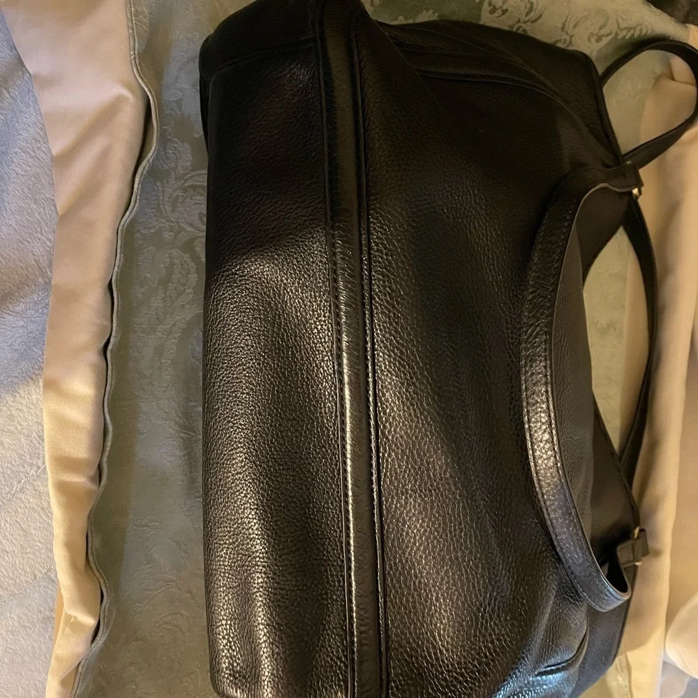 Tory Burch Shoulder Black Bag Pebbled Leather